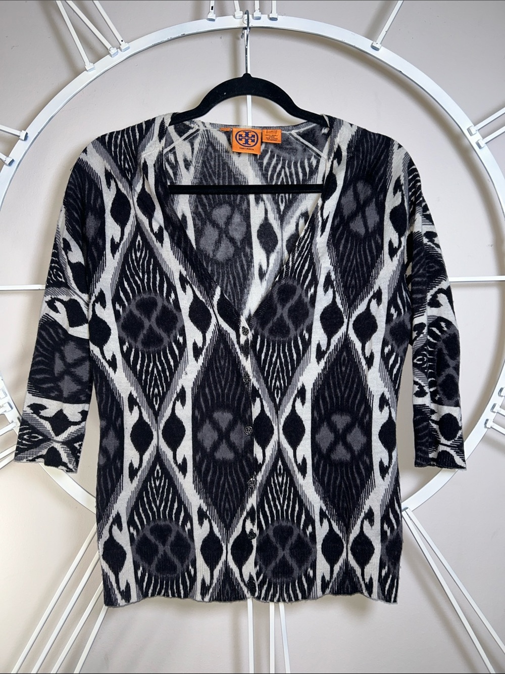 Tory Burch "Dabney" 100% Merino Wool Cardigan Sweater